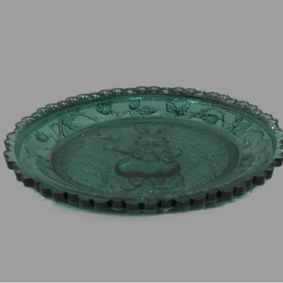 Vintage PAIRPOINT Glass Cup Plate #8 Peter Rabbit, Green Briar Green - Picture 4 of 8